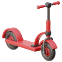 3D kick scooter icon on transparent background png