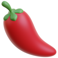 3d chili ikon på transparent bakgrund png