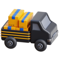 3D delivery car icon on transparent background png