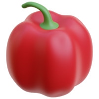 3D paprika icon on transparent background png