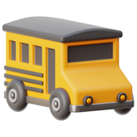 PNG 3D school bus icon on transparent background