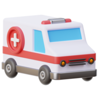 3D ambulance icon on transparent background png