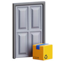 3D door delivery icon on transparent background png