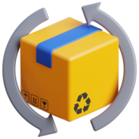 3D return delivery icon on transparent background png