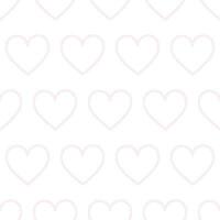 Romantic seamless pattern of pink linear hearts vector