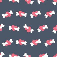 Heart and dog bones seamless pattern vector