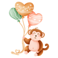 cute monkey party png