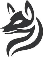 Elegant Minimalistic Fox Head Logo Design in Black and White vector