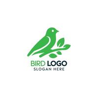 Green Bird Logo Design on White Background for Brand Identity vector