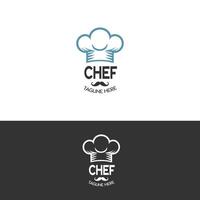 temática dual cocinero logo diseño ilustración para culinario marca en negro y blanco vector