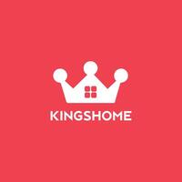 KingShome Crown Logo on a Vibrant Red Background vector