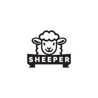 Sheeper Brand Logo Featuring a Stylized Sheep Illustration on a Simple Background vector