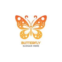 elegante mariposa icono diseño para un marca logo en calentar naranja tonos vector