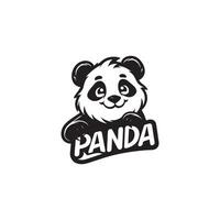 sonriente dibujos animados panda logo con negrita tipo de letra diseño vector