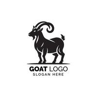 elegante cabra logo diseño para marca en negro y blanco con marcador de posición texto vector