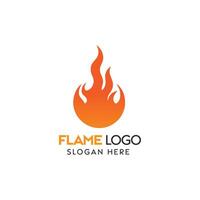 minimalista fuego logo diseño con naranja y amarillo degradado vector