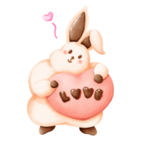 Valentin mignonne lapin png