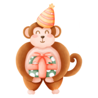 cute monkey party png
