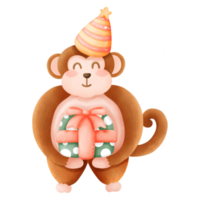 mignonne singe fête png