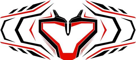 technology red black geometric future design background vector