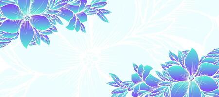 blue lotus flora blossom decorative design background vector