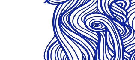 abstract blue ocean waves swirl pattern design background vector