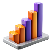 AI generated 3D Business Chart png