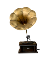 record players or bronze phonograph isolated png