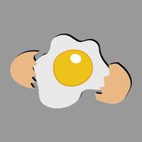 huevo vector ilustración, colección de entero, roto, frito, yemas, cáscaras de huevo y hervido huevos. todo y roto blanco y amarillo Fresco crudo huevos.