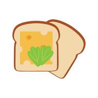 Sandwich with fried egg and bread toast, collection of wheat sandwiches vector illustration, with butter, fried eggs, cheese, Breakfast concept toast. Slices of toast. Flat design style.