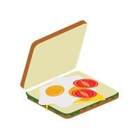 Sandwich with fried egg and bread toast, collection of wheat sandwiches vector illustration, with butter, fried eggs, cheese, Breakfast concept toast. Slices of toast. Flat design style.