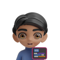 programador masculino avatar ilustración 3d png