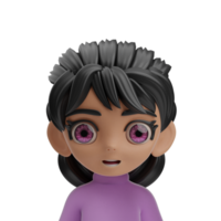 female Avatar illustration 3D png