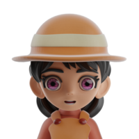 agricultor fêmea avatar ilustração 3d png