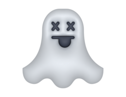 a 3d Halloween Ghost on a transparent background png