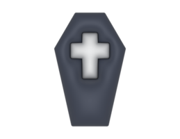 a 3d Halloween Coffin on a transparent background png