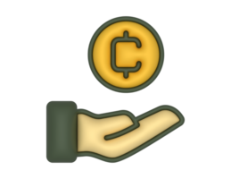 a 3d Cryptocurrency Coin on a transparent background png