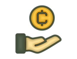 een 3d cryptogeld munt Aan een transparant achtergrond png