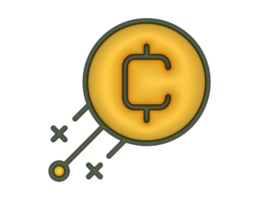 a 3d Cryptocurrency Coin on a transparent background png