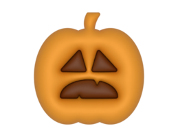 un 3d Víspera de Todos los Santos calabaza en un transparente antecedentes png