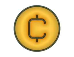 a 3d Cryptocurrency Coin on a transparent background png