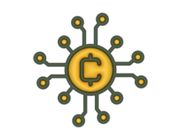 a 3d Cryptocurrency Coin on a transparent background png