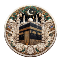 AI generated kaaba grand mosque mecca islamic symbol and logo representing spirit of islamic png