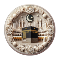 ai gerado kaaba grande mesquita meca islâmico símbolo e logotipo representando espírito do islâmico png