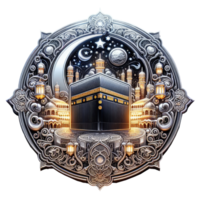 ai generiert Kaaba großartig Moschee Mekka islamisch Symbol und Logo Darstellen Geist von islamisch png