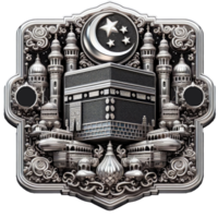 AI generated kaaba grand mosque mecca islamic symbol and logo representing spirit of islamic png