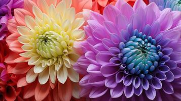 ai generado vibrante cerca arriba de floreciente flor pétalo, Rico colores, intrincado detalles en brillante ligero foto