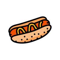caliente perro rápido comida color icono vector ilustración