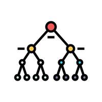 decision tree algorithm color icon vector illustration