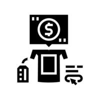 print on demand glyph icon vector illustration